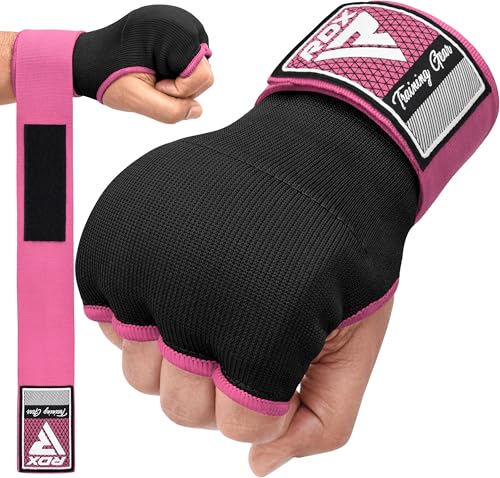 RDX Gel Boxing Hand Wraps Inner Gloves Men Women, Quick 100cm Long Wrist Straps, Elasticated Padded Fist Under Mitts Protection, Muay Thai MMA Kickboxing Martial Arts