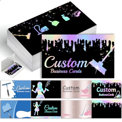 Custom Cleaning Business Cards Customize Personalized with Logo QR Code Customizable Create Your Own Cards 1000 500 200 100