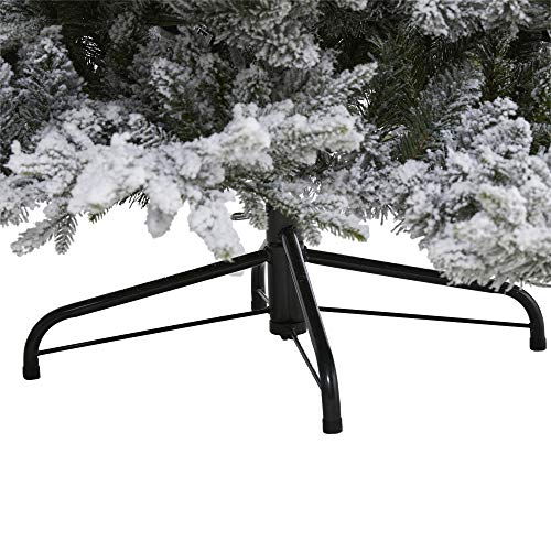 8Ft. Flocked Fraser Fir Artificial Christmas Tree With 800 Warm White Lights And 4892 Bendable Branches, Green #TOP3