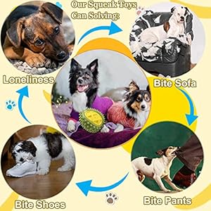 Dog Squeaky Toys Indestructible Tough Durable Dog Toys Dog chew Toys for Medium Large Dogs Aggressive Chewers Stick Toys Puppy Chew Toys with Non-Toxic Natural Rubber (Durian)