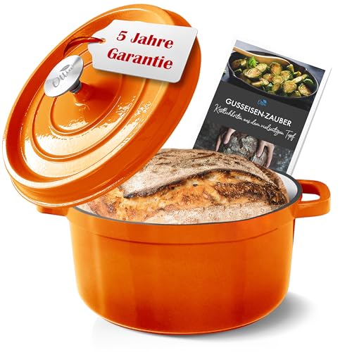 Ottia ST26 Gusseisen Bräter Orange, 5 Liter