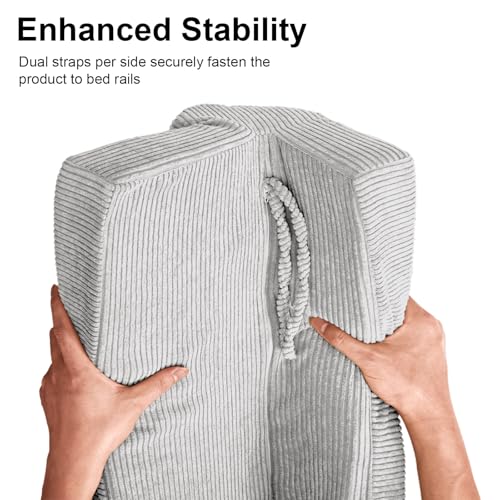 Image of AEOCOO Bed Rail Bumpers Protector, Size 3 Ft, Bed Rail Height Extender Anti-Bump Bed Rails Protector, Loft Beds and Bunk Beds Bumpers Protector Fall Prevention, Grey