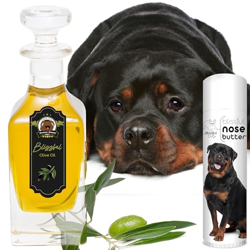 Image of The Blissful Dog Rottweiler Nose Butter for Dry, Cracked Skin, Lick-Safe Dog Nose Balm with Moisturizing Shea Butter, Almond, Olive, and Essential Oils, Pet Supplies, Uncented, 0.50 oz.