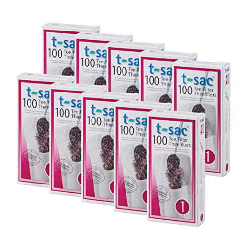T-Sac Tea Filter Bags, Disposable Tea Infuser, Number 1-Size, 1-Cup Capacity, Set of 1,000