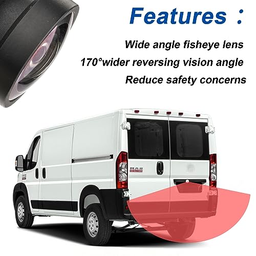 Image of Rear View Backup Camera Compatible with Ram ProMaster 1500 2500 3500 2014 2015 2016 2017 2018 2019 2020 2021 Replace# 6MJ97ZZZAA