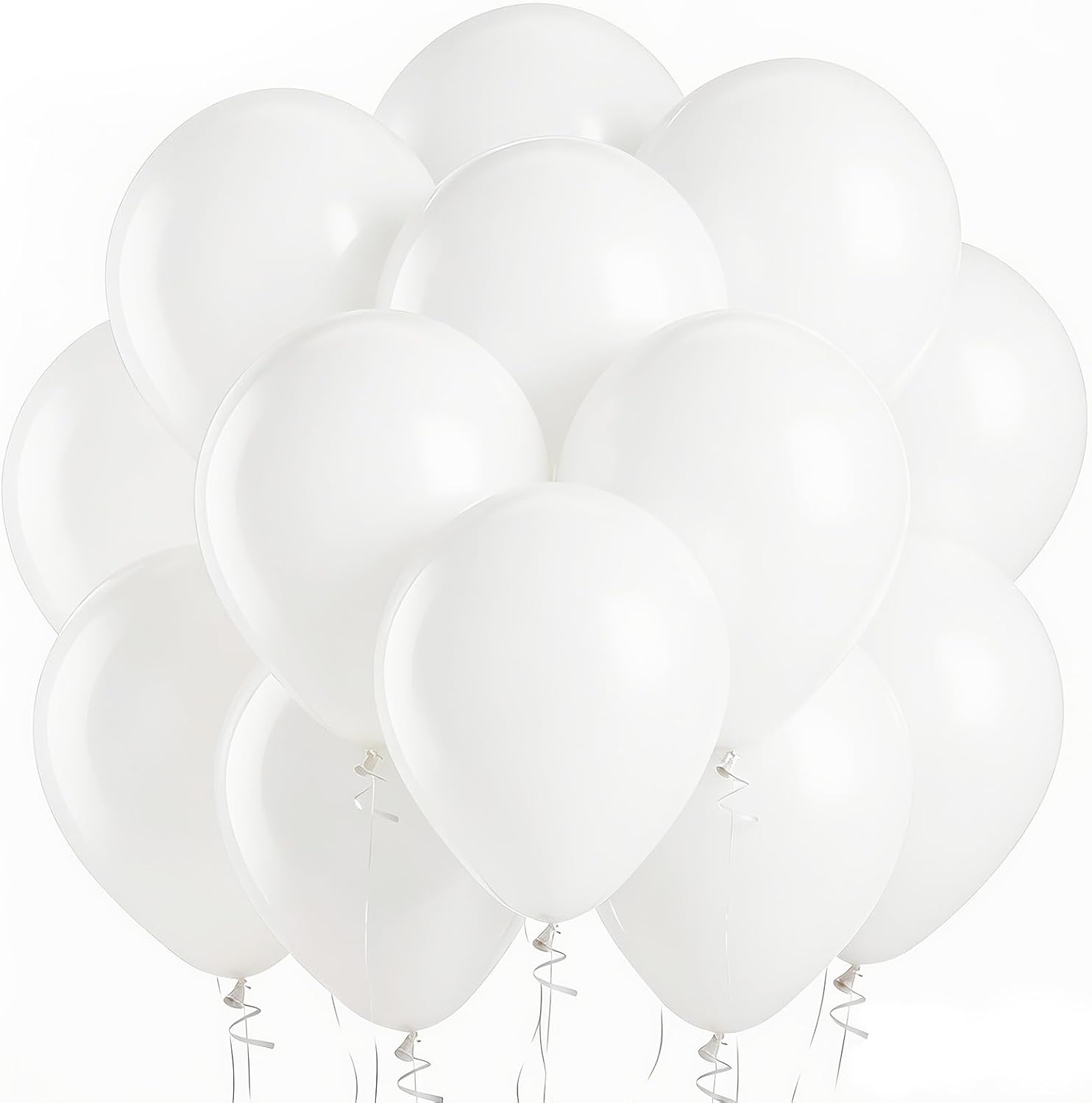 LOLStar Balloons Decorations,100 Pcs White Balloons 12 inch Latex Round Balloon Bulk for Arch Kit Garland, Perfect for Wedding Baby Shower Birthday Bridal Shower Graduation Engagement Party Decoration