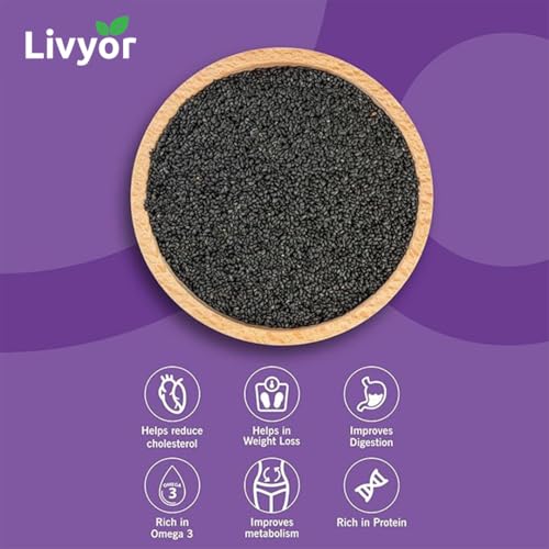 Image of Livyor 6 in 1 Seeds Combo for eating - 1200g (200g each) | Chia, Basil, Pumpkin, Flax, Watermelon, Sunflower Seeds - Combo | Weight management | Healthy and Nutritious | Pack of 6