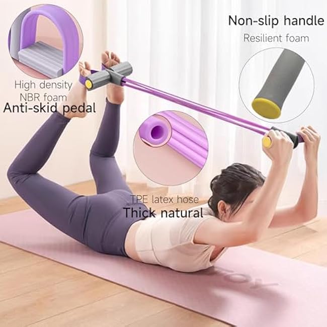 Pilates Ring Essentials Kit for Women£¬with Pedal Resistance Band - Resistance Bands with Handles - Pilates Ring - 24Wheel Muscle Roller - Beginners Home Body Shaping and Stretching Workout Equipment