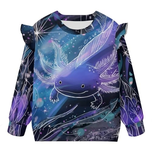 Girls Sweatshirt 1-8T Casual Kids Ruffle Long Sleeve Pullover Loose Crewneck Sweatshirts Blouse Fall Clothes