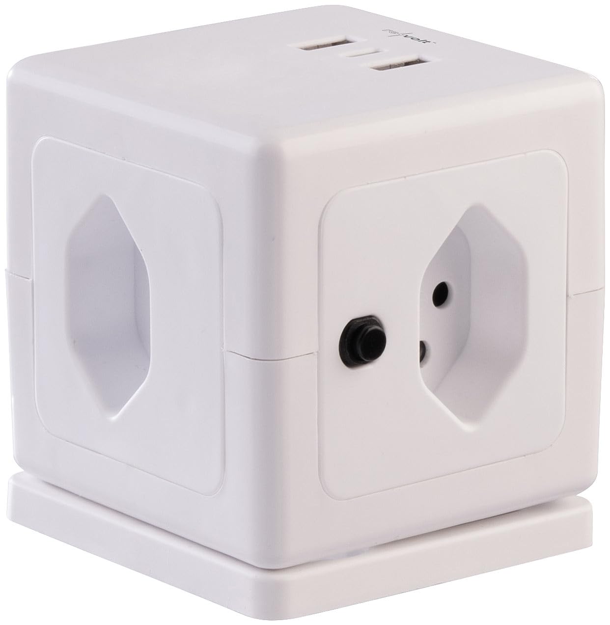 revolt Schweiz Steckdosenwürfel: CH: 4er-Set 4-Fach-Steckdosen-Würfel mit USB-C PD 20 W & 2X USB-A, QC (Steckdosenleiste mit Halterung, Steckdosenwürfel mit Anschluss, PC)