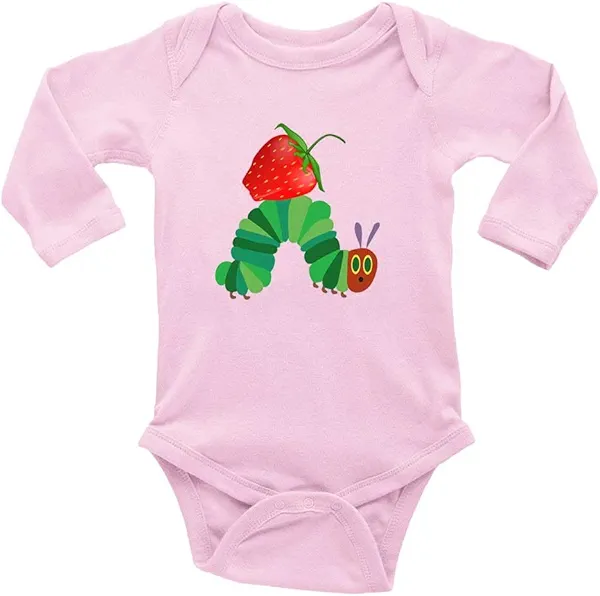 GKrepps Very Hungry Caterpillar With Strawberry Infant Romper Long Sleeve Crawl Clothes for Baby