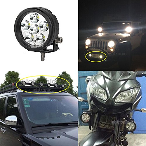 Lightronic 3.5" Round Compact 18W 6000K Natural White Super Bright 10° Long-Range Illumination Spot Beam Led Off Road Fog & Driving Light/Pods Light For Truck & Suv, Ip69 Waterproof Rating, 2 Pieces #TOP4