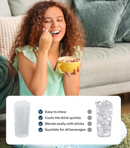 Nugget Ice Maker Countertop - Silonn Pebble Ice Maker Machine with Self-Cleaning Function, 33lbs/24H, Ice Makers for Home/Kitchen/Office, Stainless Steel