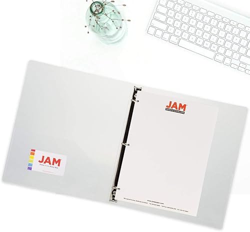 Miniatura 6 de JAM Paper - Carpeta de plástico de 0.75 pulgadas, carpeta transparente de 3 anillas, se vende individualmente