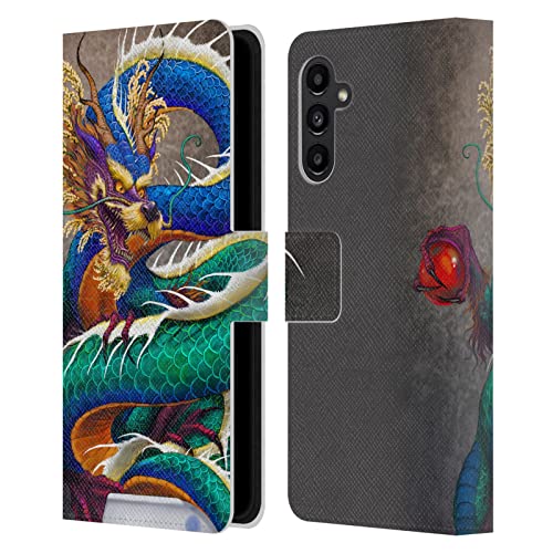 Funda Samsung A13 5G de cuero con dragón Stanley Morrison tipo libro para móvil