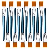 12 Stück 25 mm Flachpinsel für Acrylmalerei, Malerei Pinsel mit Holzgriff für Acryl, Aquarell, Öl, Bastelarbeiten, Gesichts- und Körperbemalung DIY