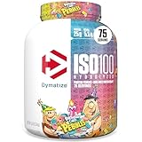 Dymatize ISO100 Whey Protein Powder Isolate, Birthday Cake, 25g of Protein, 5 Pound, 5.5g BCAAs, Less Than 120 Cal., Gluten Free, 1g Fat, 1g Sugar, 2g Carb (75 Servings)