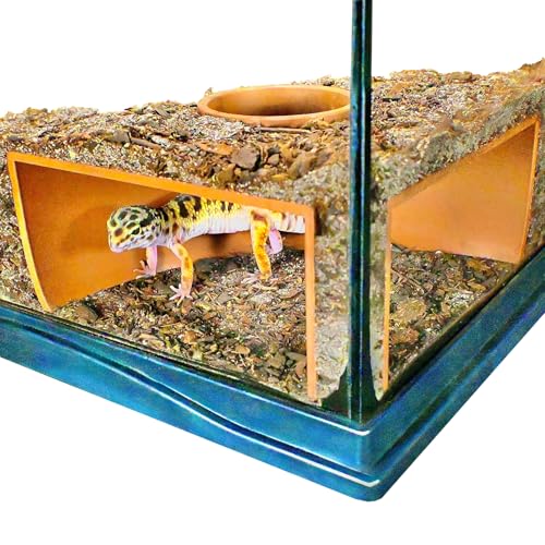 Reptile Corner Underground Cave Viewing Hide | Hognose Snake Corn Snake & Leopard Gecko Hideout Reptile Habitat Tank Enrichment | Decor Decoration Accessories Supplies Toys Ornaments