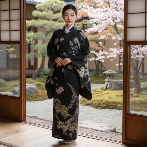 Kimono yukata para mujer con obi cómodo que no se desarma 8