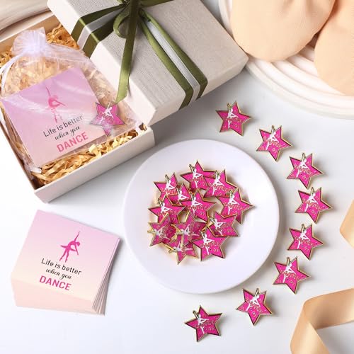 Image of Misdary 24 /48 Set Dance Gifts Ballet Brooch Pins Cards Bags for Dancer Ballerina Party Favors Women Team Award Recital Gifts