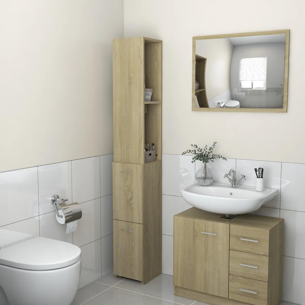 vidaXL Armoire Salle de Bain chêne Sonoma 25x26,5x170 cm