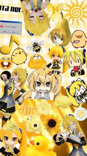 Image of Akita Neru Anime Poster Set of 3 A4 | Vocaloid Inspired Wall Art Prints | Yellow Anime Aesthetic | Matte Unframed Posters for Bedroom, Gaming Room, Hostel & Otaku Room Decor