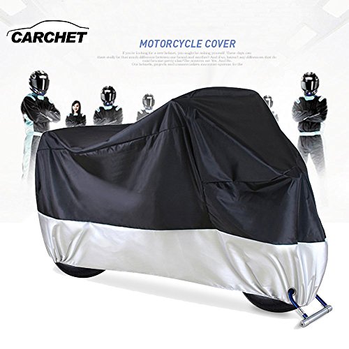 Funda para Moto  Cubierta Impermeable de Motocicleta 190T a Prueba de Polvo Protector UV con Agujeros de Bloqueo Cubierta contra Viento