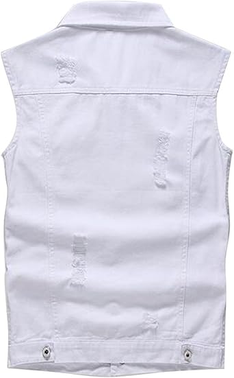 Mens white denim vest Clearance