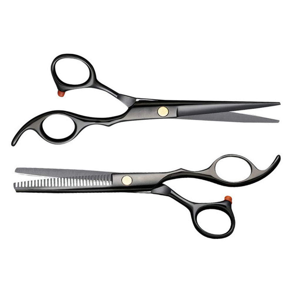 Professional 6 Pouces Ciseaux Cheveux Set De Coupe Salon De Coiffure Salon Haircut Amincissants Ciseaux Ciseaux De Coiffure Pour Salon Ou Maison,Noir,6 inch