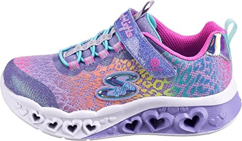 Skechers Kids Girls Flutter Heart Lights-Loves Sneaker, Lavender/Multi, 5 Toddler | Image 1