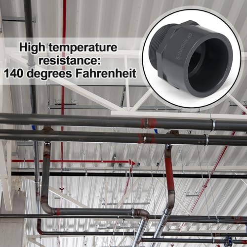 Image of 4 Pcs 2 Inch PVC Pipe Fitting Male Adapter Schedule 80 Socket x Npt Compatible with 836 Series Heavy Duty Industrial Grade Corrosion Resistant Plumbing Irrigation Connector for Water