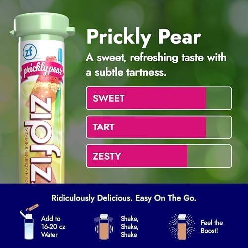 Amazon.com : Zipfizz Daily Energy Drink Powder, Prickly Pear, 20