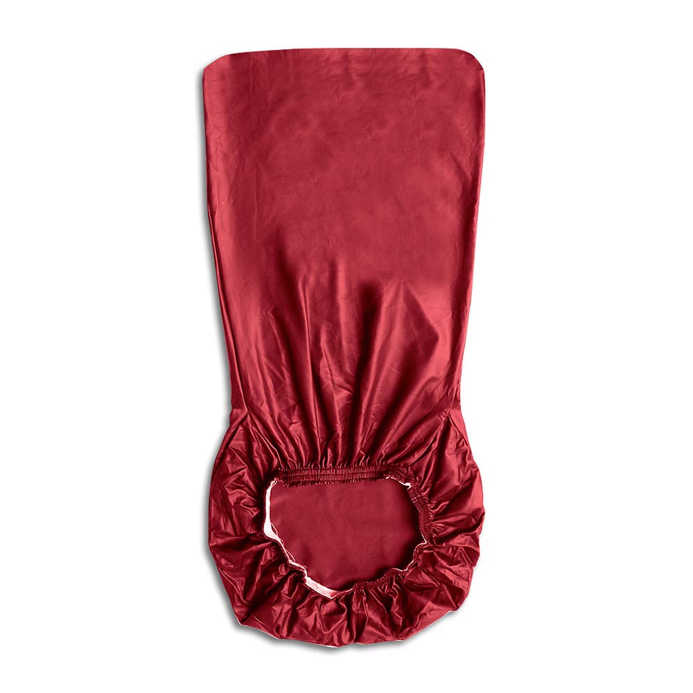Funda elástica para comedor de piel sintética, resistente al agua, extraíble, lavable, corta, protectora de asiento, fundas sólidas para comedor de hotel, 4 piezas, color verde (vino tinto)