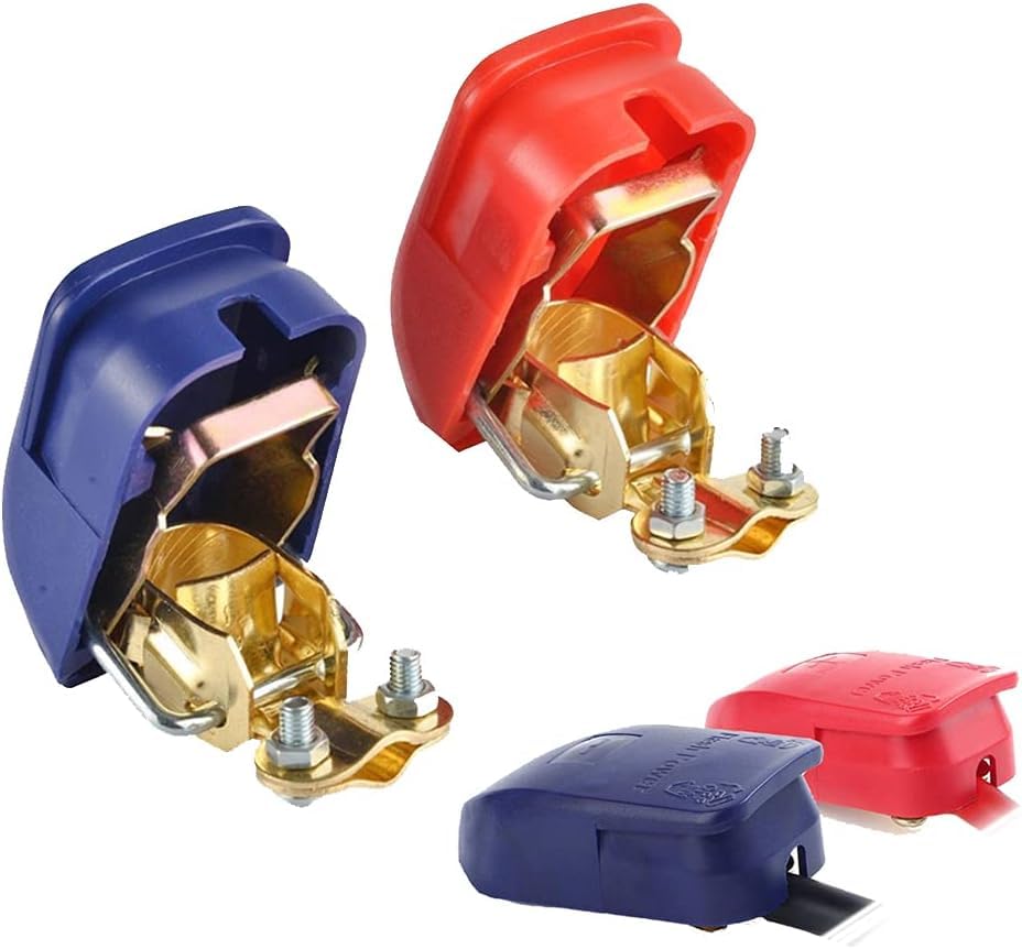 Hungpure Terminales de batería de 12 V, 1 par de pinzas para batería de coche, cierre rápido para barco, coche