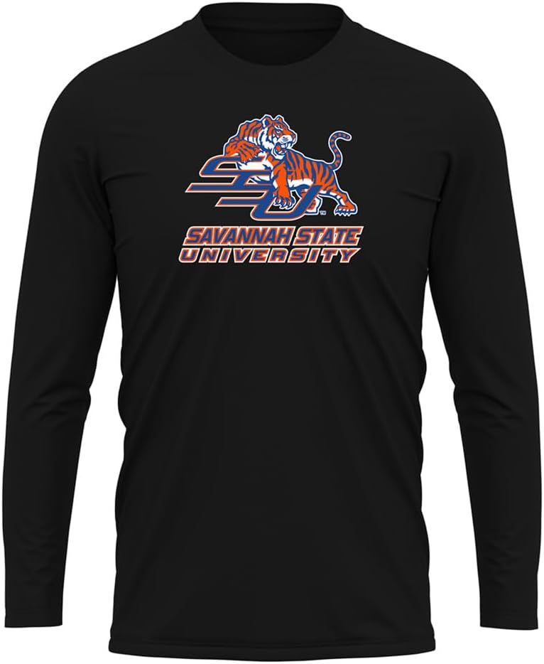 Official NCAA Collegiate Men's Sport Active Long Sleeve Shirt Primary Logo Black Collection