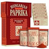 Premium Hungarian Paprika Spice Collection GIFT SET – Sweet, Smoked & Hot (3 x 4 oz) - Five Traditional Hungarian Recipe Cards – Non-GMO – Authentic Seasoning Spice in Resealable Bags by MEROPS
