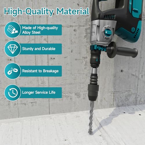 YOSIGHT SDS Plus auf SDS Max Adapter – 21cm SDS-Max Adapter aus legiertem Stahl, robust & langlebig – Adapter SDS Plus auf SDS Max für Bohrhammer & Abbruchhämmer