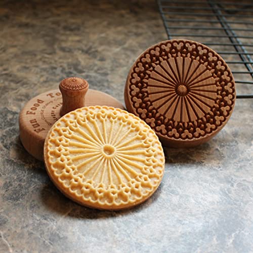 Fun Food Tools, Large Wood Cookie Stamp, 3.1 inch (Cologne Cathedral Embossed CS8-014)