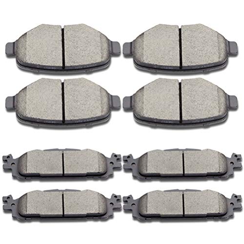 SCITOO Ceramic Brake Pads, 8pcs Front Rear Brake Pads Brakes ...