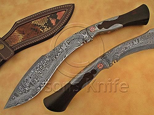 Handmade Damascus Steel Full Integral Kukri Knife Ironwood DHK901