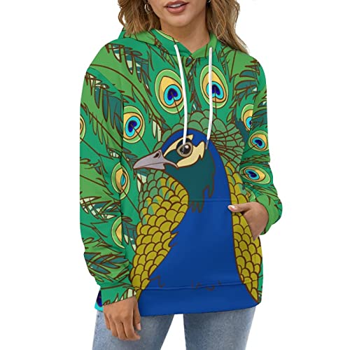 Sweat à Capuche UMENG Vert Paon Unisexe | Solution Contre le Froid S - 5