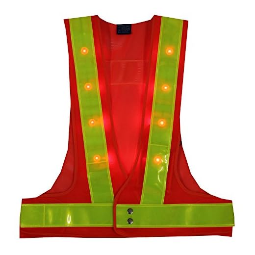 YOA 16 LED Light up Cycling Traffic Outdoor Night Safety Warning Vest (Led Safety Vest Orange)