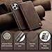 XIMAND for iPhone 16 Pro Max Case, RFID Blocking with Kickstand 2 Credit Card Slot and Cash Slot Magnetic Closure Wireless Charging Slim PU Leather Protective Cover - Coffee