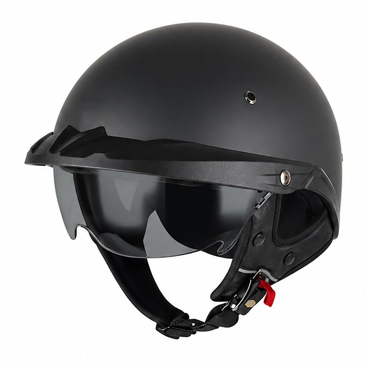 Kask Otwarty Motocyklowy dla Dorosłych, Homologowany ECE, z Blendą Przeciwsłoneczną, Zapięcie Szybkozamykające, Regulowane Dopasowanie