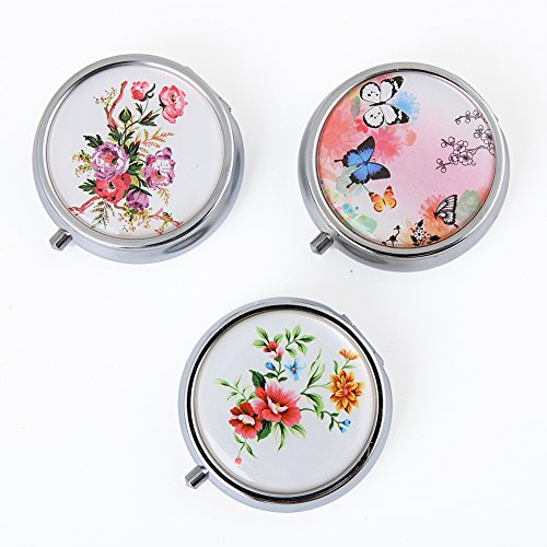 Bingcute 3 Pocket Designer Pill Box-Decorative Pill Case with 3 Compartments