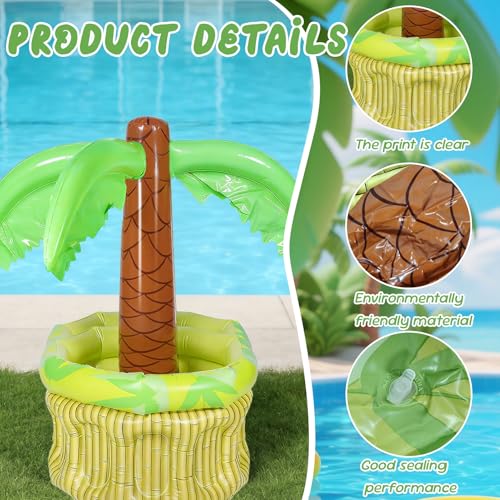 Aufblasbarer Getränkekühler Palme,Aufblasbarer Palmbaumkühler,Aufblasbare Palme mit Getränkekühler,zum Befüllen mit EIS und Wasser,Flaschenkühler für Beachparty,Poolbar Party Zubehör,68x70cm