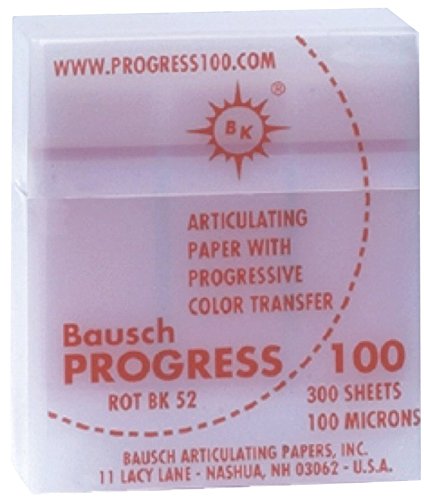 Bausch bk-51articulado franja de papel Progreso, 0.004"100micras, Azul (Pack de 300)