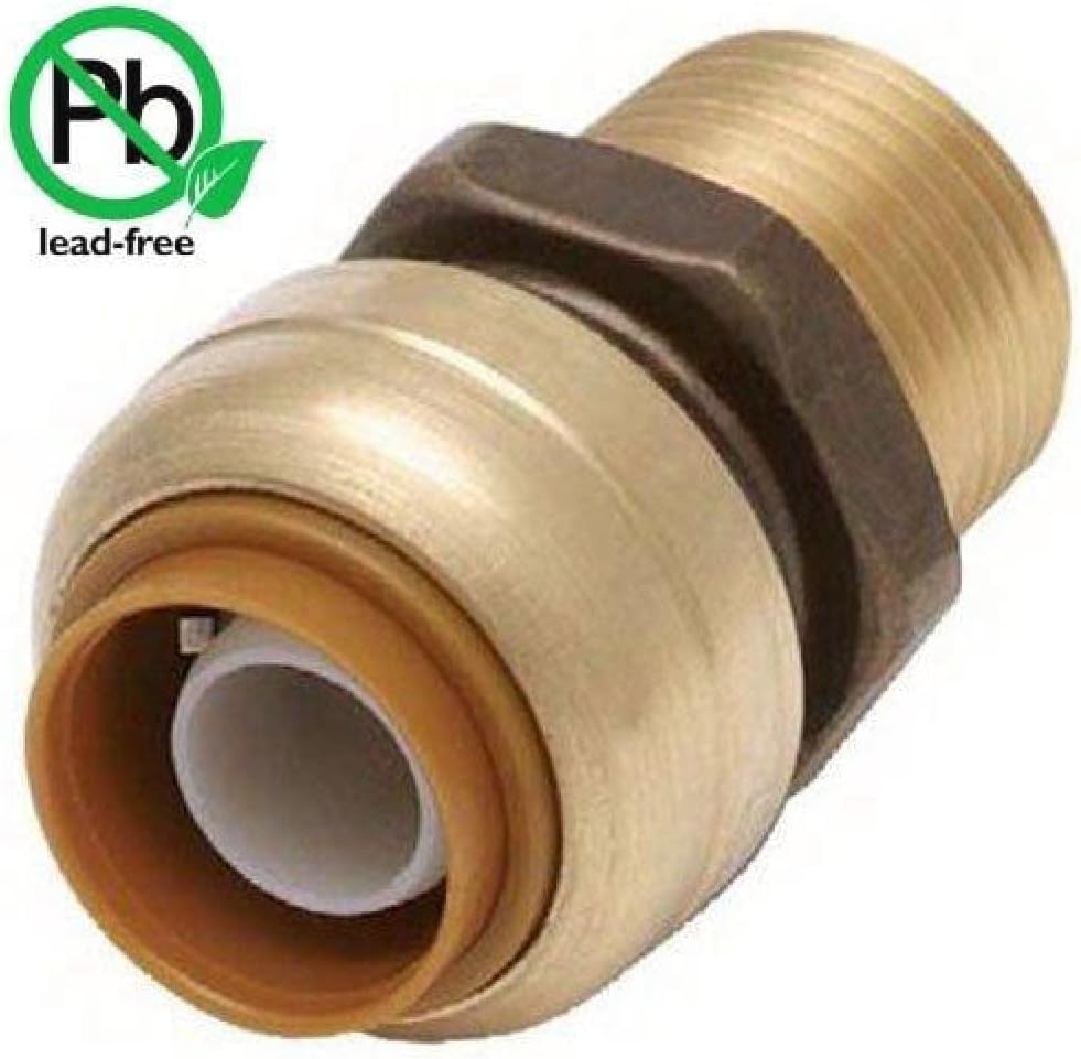 VENTRAL Push to Connect Fittings, 50pc Pack of 3/4 x 3/4 Inch Push To Connect Male NPT Threaded Adapter Fitting Connector for PEX, Copper, CPVC Pipe, Brass Plumbing Fitting with Stiffener, No Lead