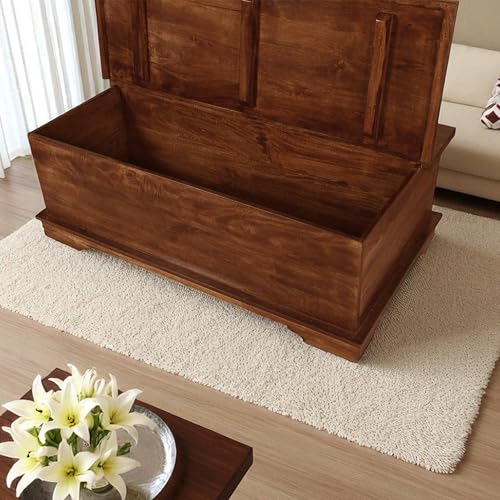 Image of The Attic Leamington Coffee Table, Coffee Table for Living Room, Solid Wood Centre Table, Honey Matte Finish