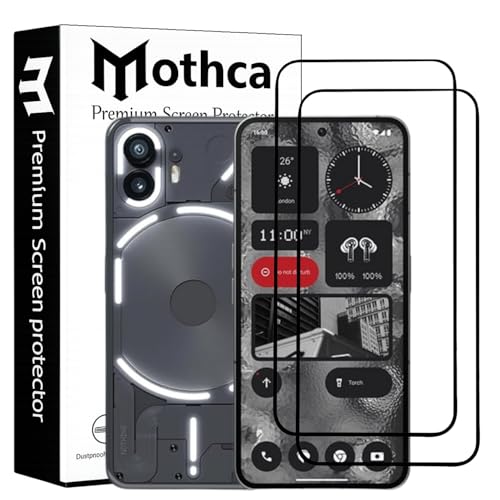 Image of Mothca Military-Grade Tempered Glass Screen Protector Compatible for Nothing Phone 2 with Edge to Edge Coverage - Case Friendly, Anti-Scratch & Bubble-Free Installation Kit (Pack of 2)